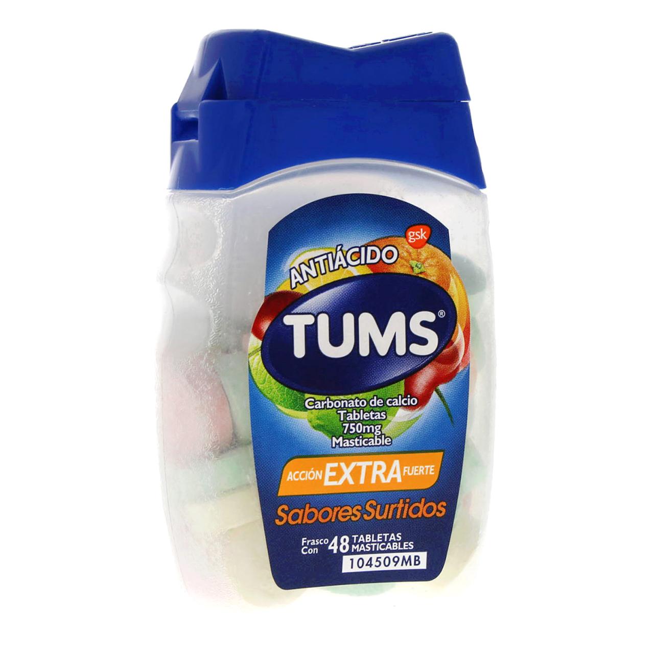 Tums Antiácido Sabores Surtidos Con 48 Tabletas