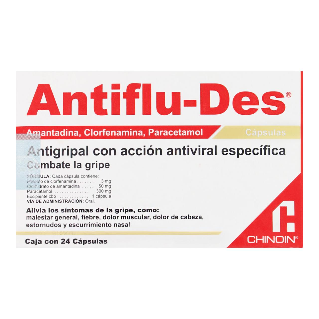 Antiflu-Des 50/3/300 Mg Con 24 Cápsulas