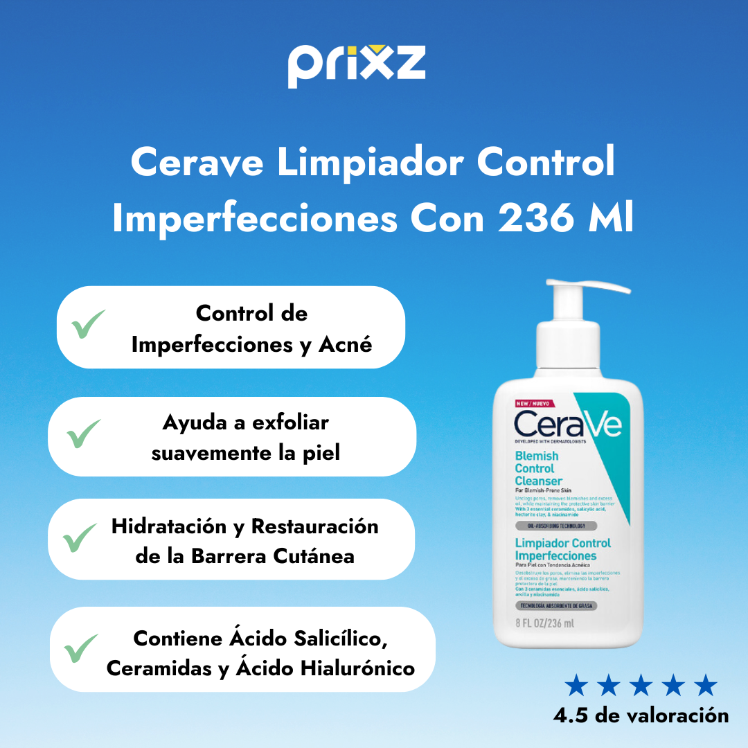 Cerave Limpiador Control Imperfecciones Con 236 Ml
