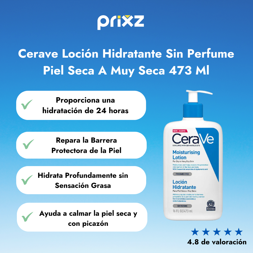 Cerave Loción Hidratante Sin Perfume Piel Seca A Muy Seca 473 Ml
