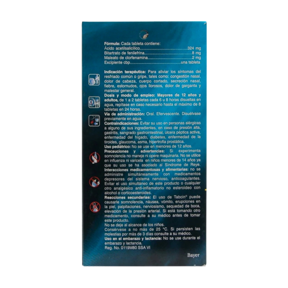 Tabcin 50 mg tabletas 60 precio