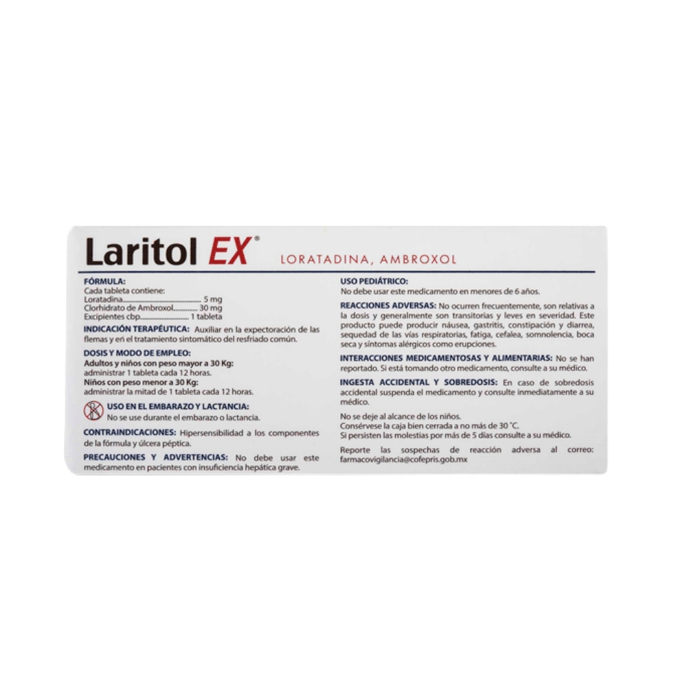 Laritol Ex 5/30 Mg Con 10 Tabletas