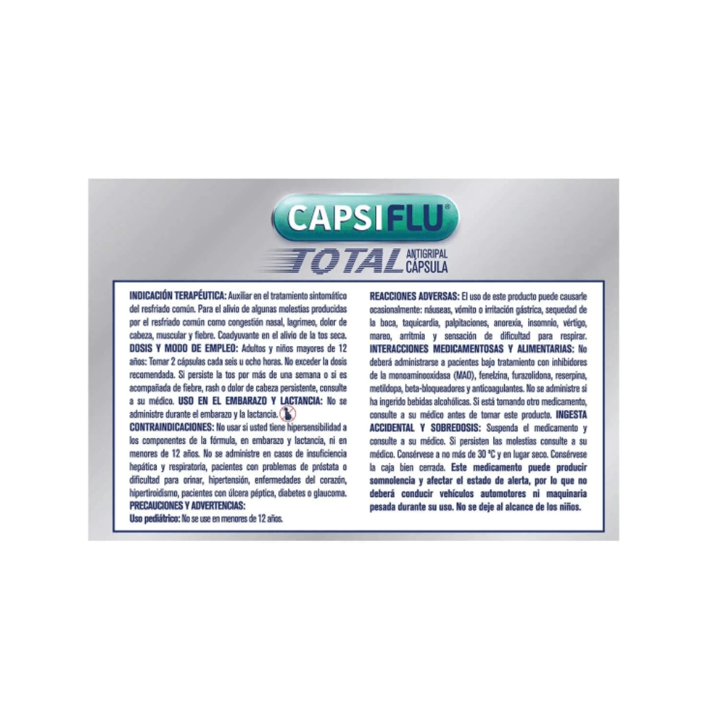 Capsiflu Total 20/10/5 Mg Con 12 Cápsulas