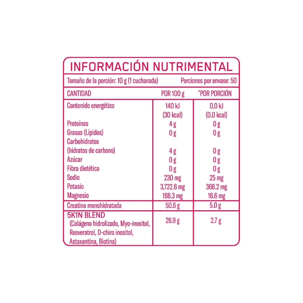 Creatina Plus Rosa Monohidratada Con 500 G
