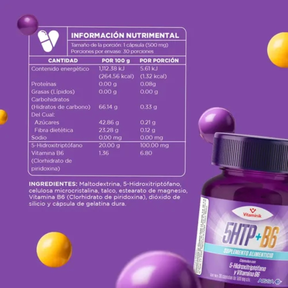 5Htp+B6 100 Mg Multivitaminico Con 90 Cápsulas