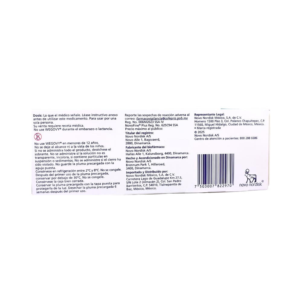 Wegovy Flextouch 1.7 Mg 3 Ml Con 4 Agujas