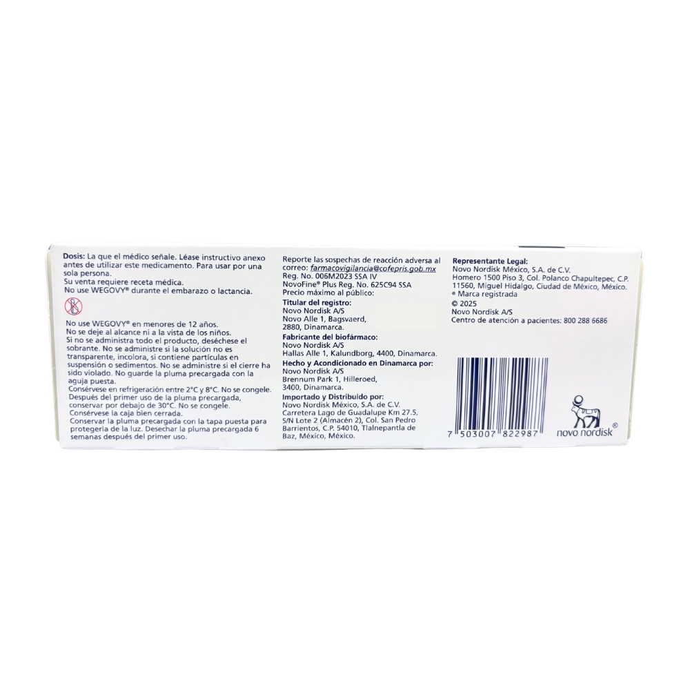 Wegovy Flextouch 2.4 Mg 3 Ml Con 4 Agujas