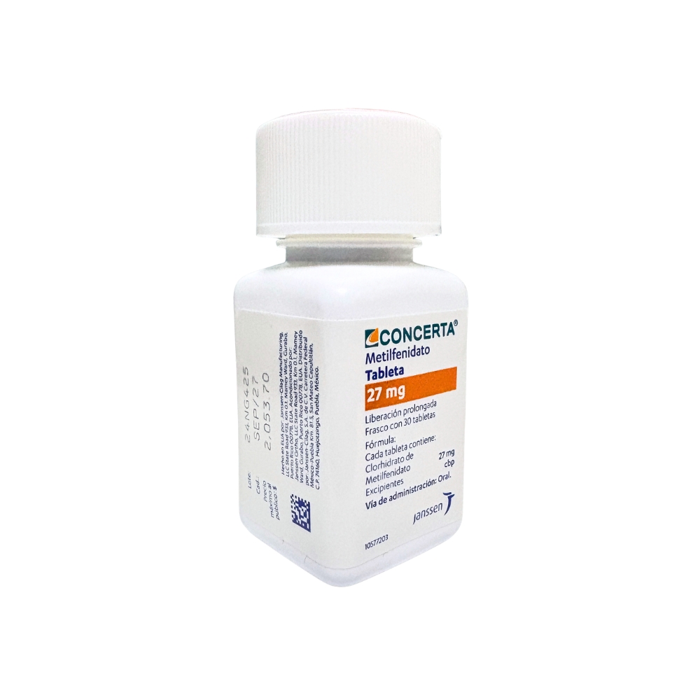Concerta 27 Mg Con 30 Tabletas
