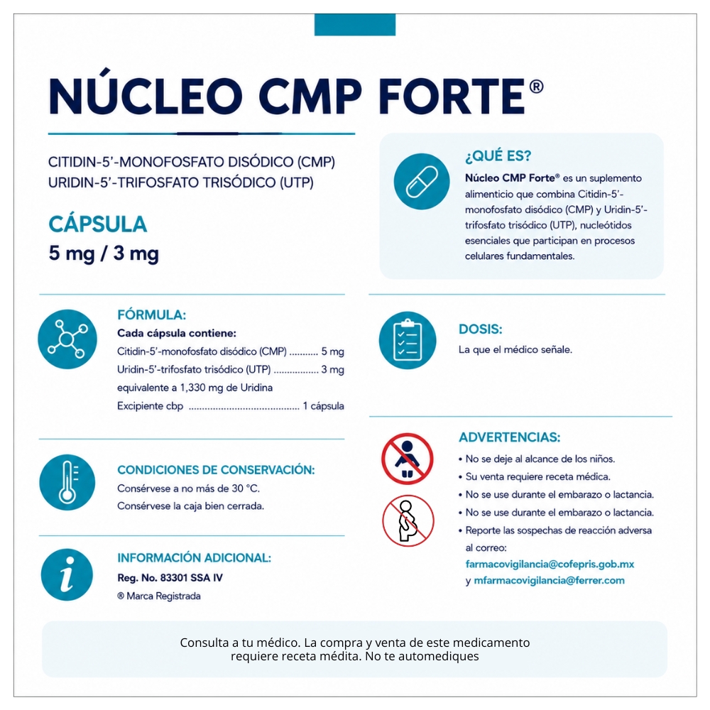 Nucleo Cmp Forte 5/3 Mg Con 30 Cápsulas