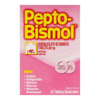 Pepto Bismol 262 Mg Con 24 Tabletas Masticables Sabor Anís
