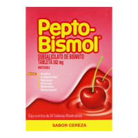 Pepto Bismol 262 Mg Con 24 Tabletas Masticables Sabor Cereza