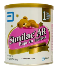Similac Ar Fórmula Infantil Baja En Lactosa Para Bebés De 0 A 12 Meses 375 Gr Lata