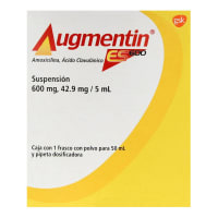 Augmentin Es Amoxicilina Ácido Clavulánico 600/42.9 Mg Suspensión Con 50 Ml