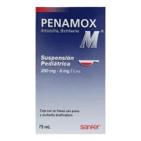 Penamox M Amoxicilina Bromhexina 250/8 Mg Suspensión Pediátrica Con 75 Ml