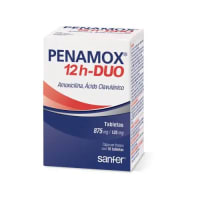 Penamox 12H Duo Amoxicilina Ácido Clavulánico 875/125 Mg Con 14 Tabletas
