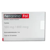 Ferranina Fol 100 Mg/800 Mcg Con 30 Tabletas