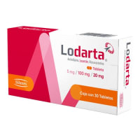 Lodarta Amlodipino 5 Mg / Losartán 100 Mg / Rosuvastatina 20 Mg Con 30 Tabletas