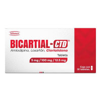 Bicartial Ctd Amlodipino 5 Mg Losartán 100 Mg Hidroclorotiazida 12.5 Mg Con 30 Tabletas