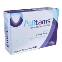 Aditams Tamsulosina Tadalafil 0.4Mg / 5Mg Con 30 Cápsulas