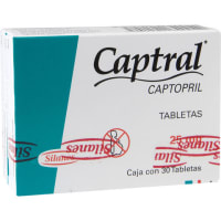 Captral 25 Mg Con 30 Tabletas