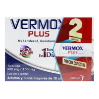 Vermox Plus 300/150 Mg Con 2 Tabletas Duopack