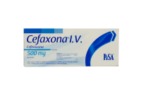 Cefaxona Iv Ceftriaxona 500 Mg Solución Inyectable Con 1 Frasco Ámpula De 5 Ml