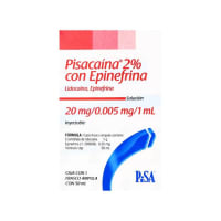 Pisacaína 20/0.005 Mg Con 1 Frasco Ámpula