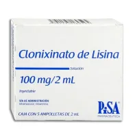 Clonixinato De Lisina 100 Mg/2 Ml Con 5 Ampolletas De 2 Ml
