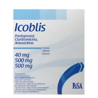 Icoblis Amoxicilina Claritromicina Pantoprazol 40/500/500 Mg Kit Para 7 Días