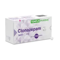 Clonazepam 2 mg con 100 Tabletas