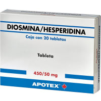 Diosmina, Hesperidina 450/20 Mg Con 20 Tabletas