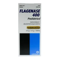 Flagenase 400 Diyodohidroxiqunolina Metronidazol 2.5/2 G Suspensión Pediátrica Con 100 Ml