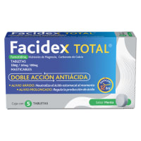 Facidex Total 10/165/800Mg Con 5 Tabletas Masticables Sabor Menta