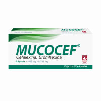 Mucocef 500 Mg / 8.782 Mg - Caja Con 12 Cápsulas (Cefalexina Y Bromhexina)