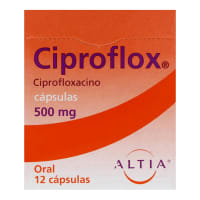 Ciproflox Ciprofloxacino 500 Mg Con 12 Cápsulas