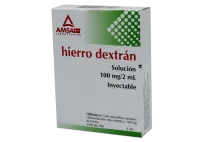 Hierro Dextrán 100 Mg Con 3 Ampolletas 2 Ml