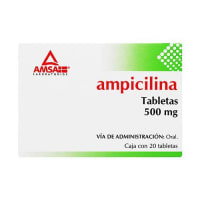 Ampicilina 500 Mg Con 20 Tabletas