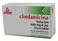 Clindamicina 600 Mg Solución Inyectable 4 Ml