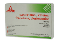 Paracetamol, Cafeína, Fenilefrina, Clorfenamina 500/25/5/4 Mg Con 10 Tabletas