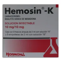 Hemosin-K 10/10 Mg Con 3 Frascos Ámpula