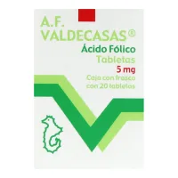 Ácido Fólico 5 Mg Con 20 Tabletas
