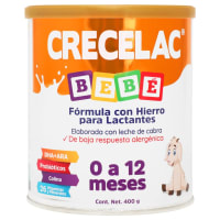 Crecelac Leche Cabra Fórmula Infantil De 0-12 Meses Con 400 G