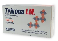 Trixona Im Ceftriaxona Lidocaína 500 Mg Con 1 Frasco Ámpula
