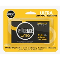 Prudence Uniq Sin Látex 3 Condones + 3 Sobres De Lubricante