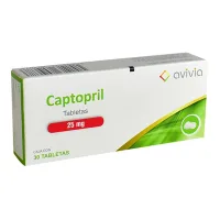 Captopril 25 Mg Con 30 Tabletas (Avivia)