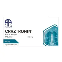 Craztronin Azitromicina 500 Mg Con 4 Tabletas