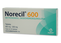 Norecil Dihidroxicinolina Metronidazol 400/200 Mg Con 20 Tabletas