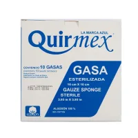 Quirmex Gasa Esterilizada 10 Cm X 10 Cm Caja Con 10 Gasas