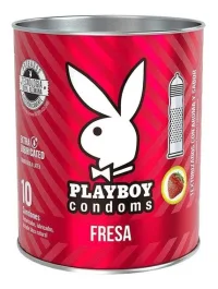 Playboy Condones Fresa 1 Lata Con 10 Piezas