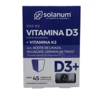 Solanum Vitamina D+K2 con 45 Cápsulas